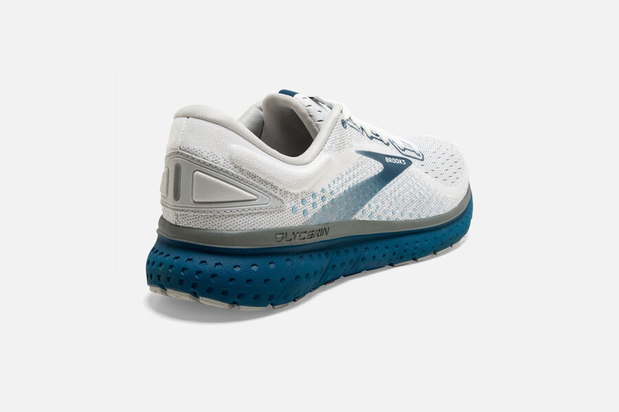 Brooks Glycerin 18 Road Löparskor Herr - Vita/Blå - 8523-NKLYT